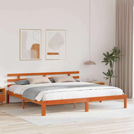 Vidaxl bedframe wasbruin 203,5 x 205,5 x 69,5 cm massief hout frissen