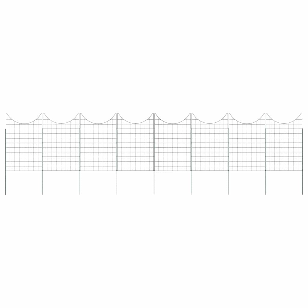 Vidaxl vijverhekken set 8 pcs groen 50 x 80 cm staal