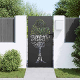 Vidaxl tuinpoort met slot zwart 85 x 175 cm poedergecoat staal