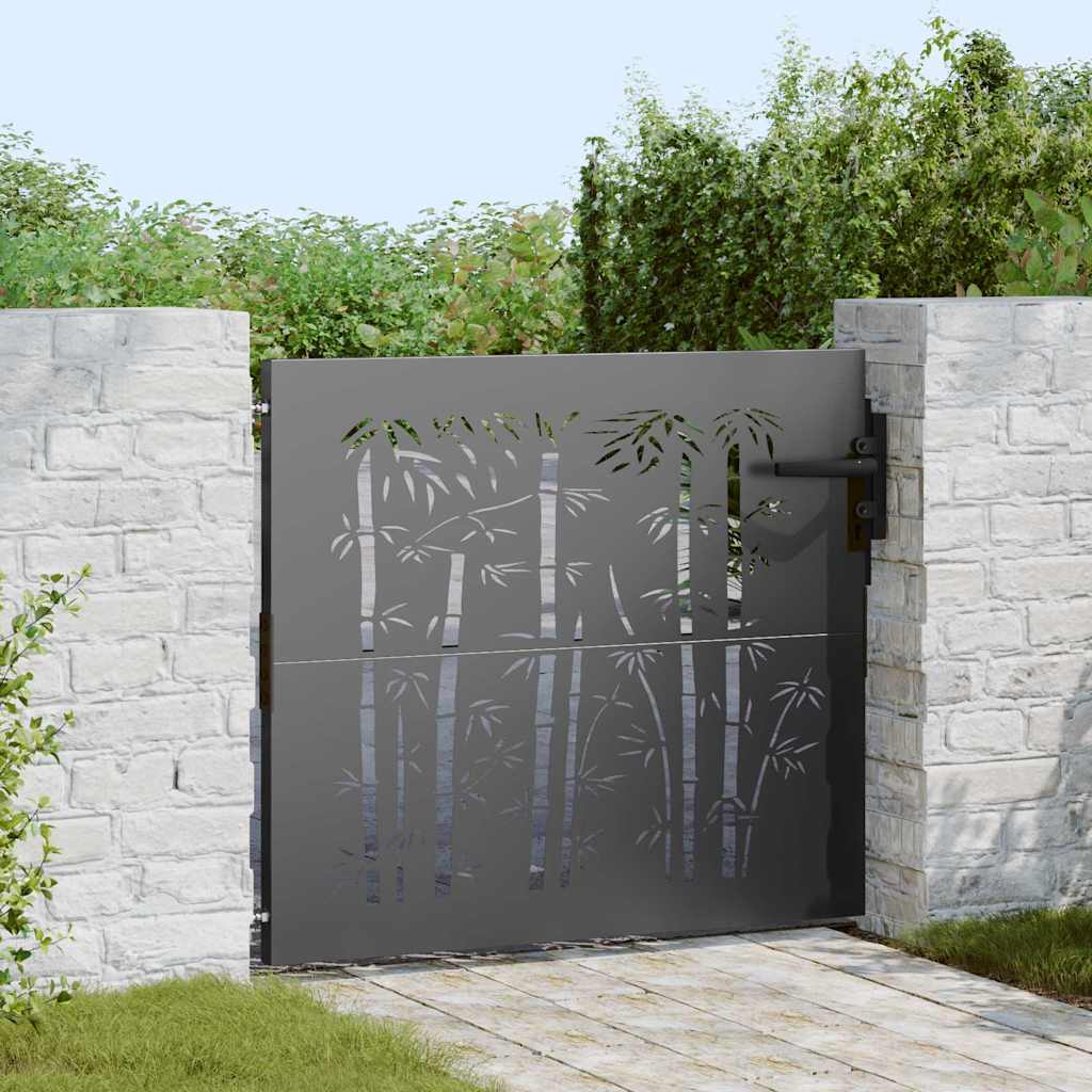 Vidaxl tuinpoort met slot zwart 85 x 175 cm poedergecoat staal
