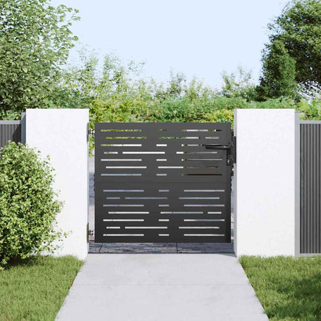 Vidaxl tuinpoort 85 x 100 cm poedergecoat staal zwart vergrendelbaar