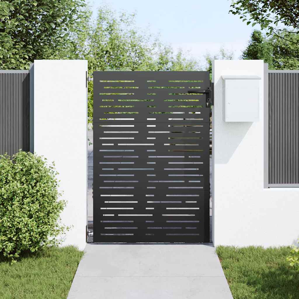 Vidaxl tuinpoort met slot zwart 85 x 125 cm poedergecoat staal