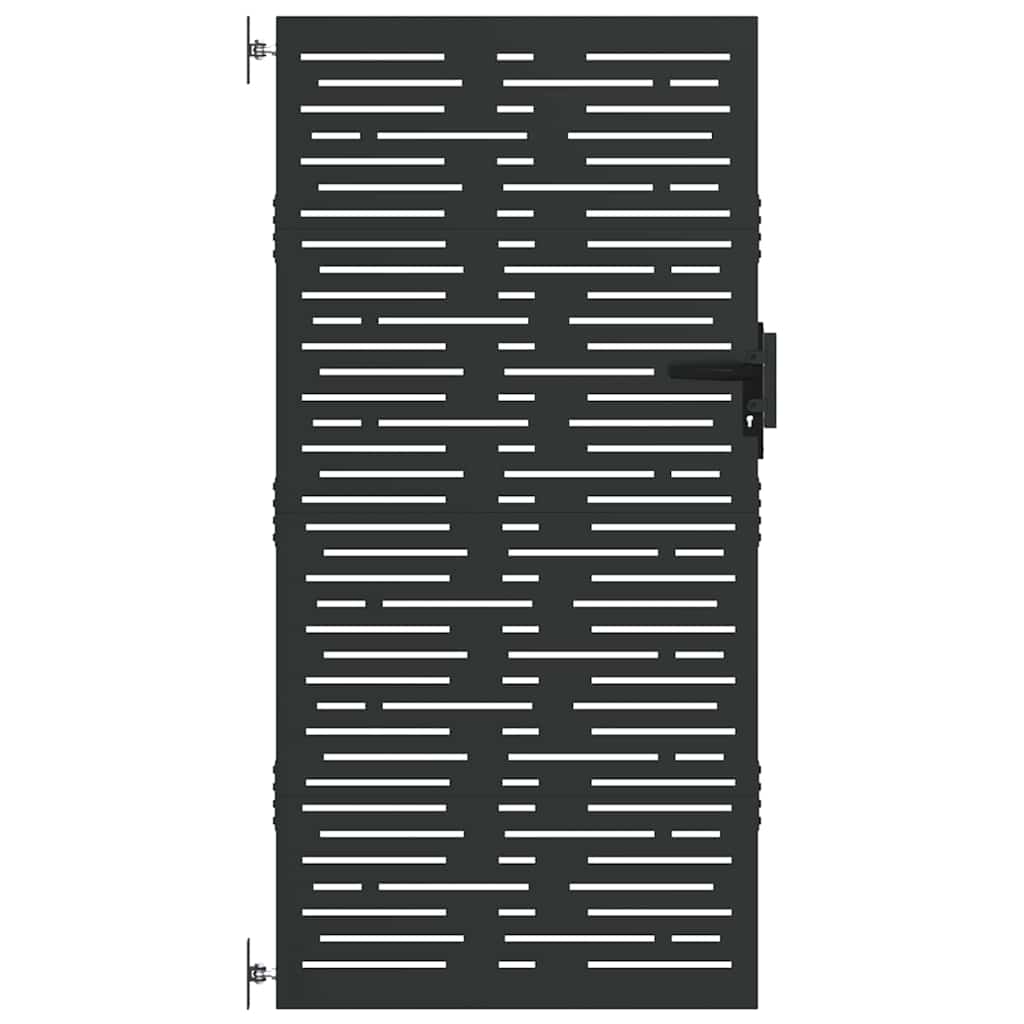 Vidaxl tuinpoort met slot zwart 85 x 200 cm poedergecoat staal