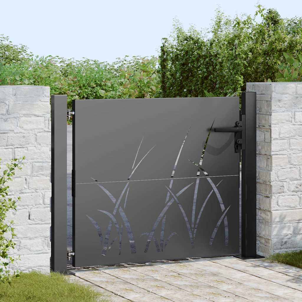 Vidaxl tuinpoort met slot zwart 110 x 105 cm poedergecoat staal