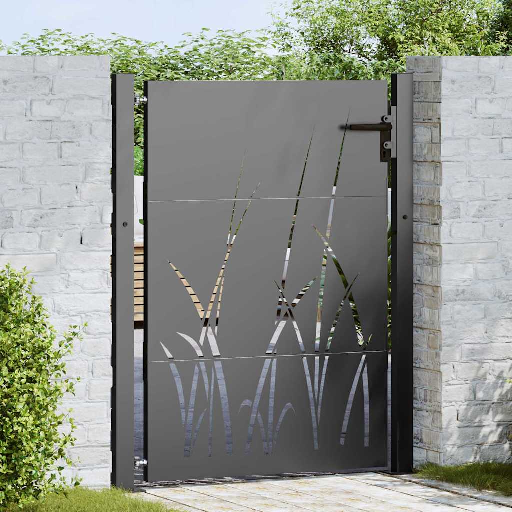 Vidaxl tuinpoort met slot zwart 100 x 125 cm poedergecoat staal