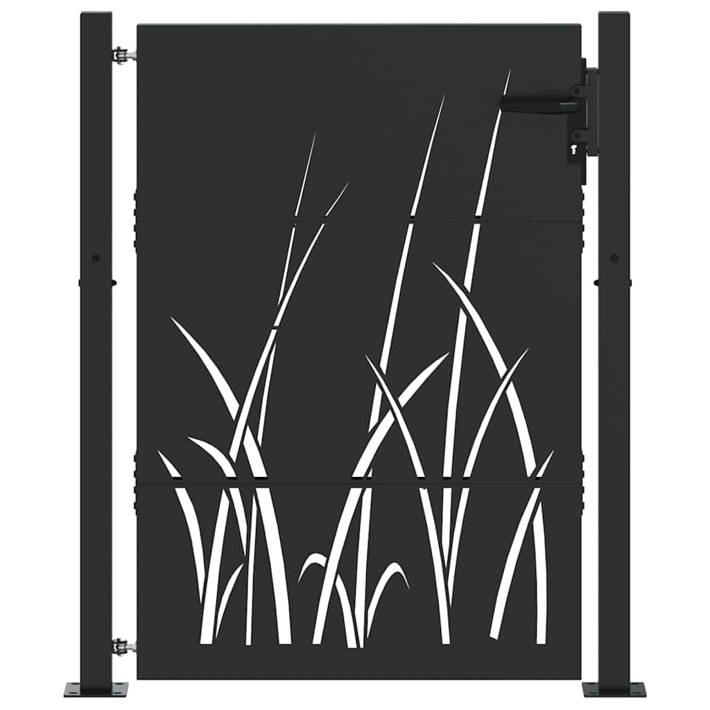 Vidaxl tuinpoort met slot zwart 100 x 125 cm poedergecoat staal