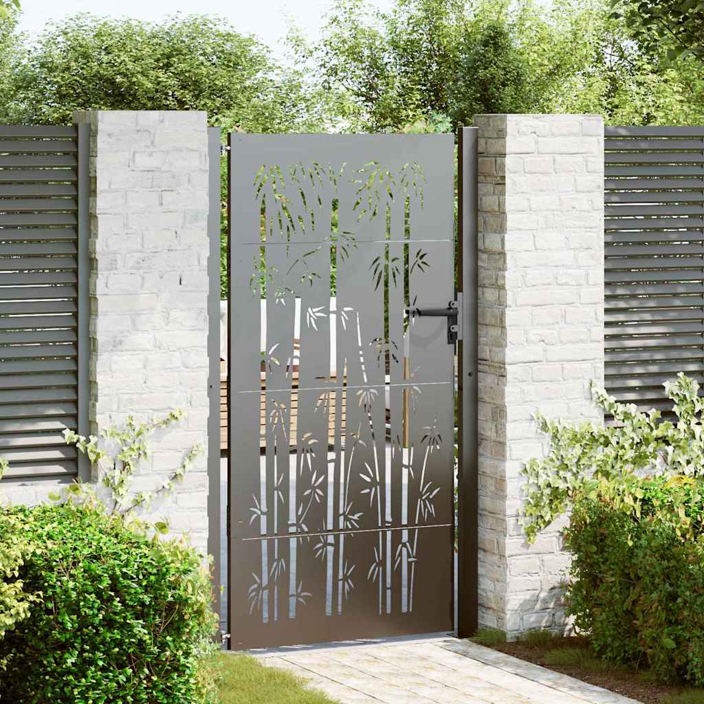 Vidaxl tuinpoort met slot zwart 110 x 205 cm gepoedercoat staal