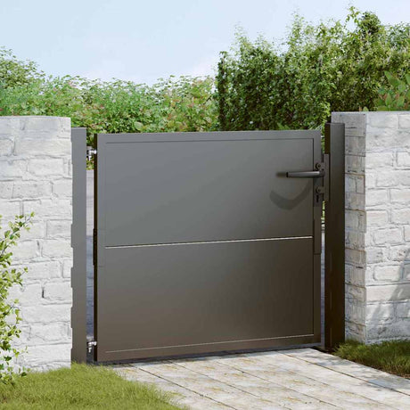 Vidaxl tuinpoort 110 x 105 cm gepoedercoat staal zwart vergrendelbaar