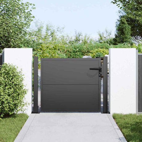 Vidaxl tuinpoort 110 x 105 cm gepoedercoat staal zwart vergrendelbaar