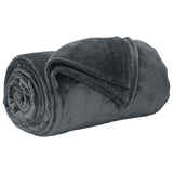 Vidaxl gooi deken donkergrijs 130 x 150 cm fleece