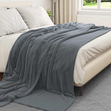 Vidaxl gooi deken donkergrijs 220 x 240 cm fleece