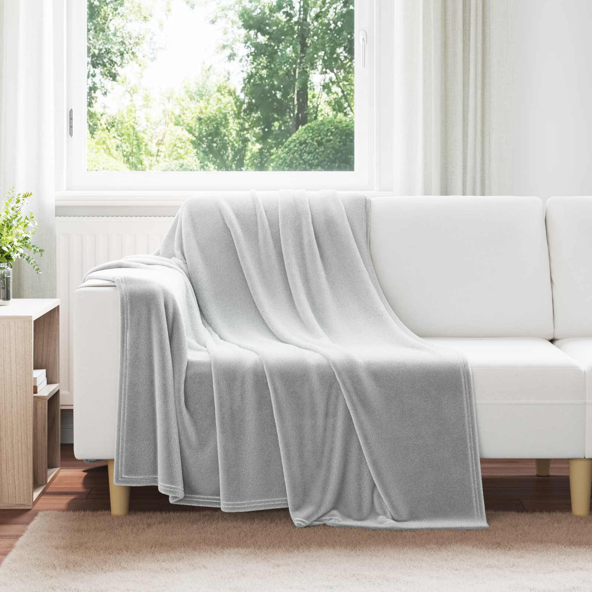 Vidaxl gooi deken grijs 150 x 200 cm fleece