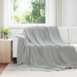 Vidaxl gooi deken grijs 220 x 240 cm fleece