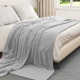 Vidaxl gooi deken grijs 220 x 240 cm fleece