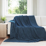 Vidaxl gooi deken marineblauw 220 x 240 cm fleece