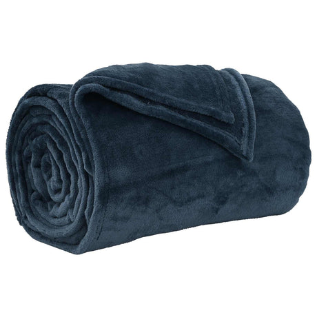 Vidaxl gooi deken marineblauw 220 x 240 cm fleece
