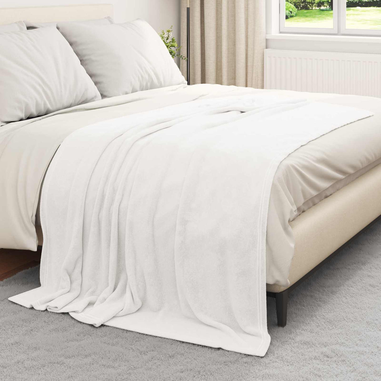 Vidaxl gooi deken wit 150 x 200 cm fleece
