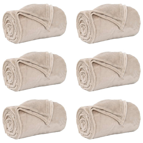 Vidaxl kleden 6 pcs beige 220 x 240 cm fleece