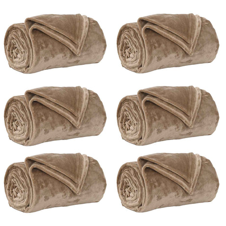 Vidaxl kleden 6 pcs kameel 150 x 200 cm fleece