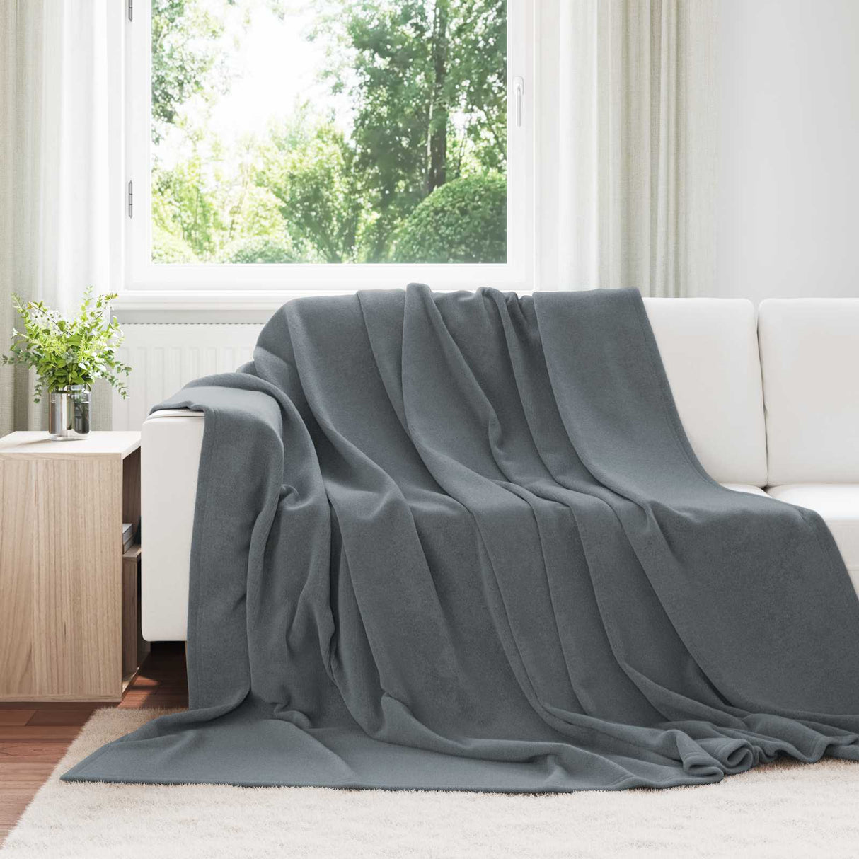 Vidaxl kleden 6 pcs donkergrijs 220 x 240 cm fleece