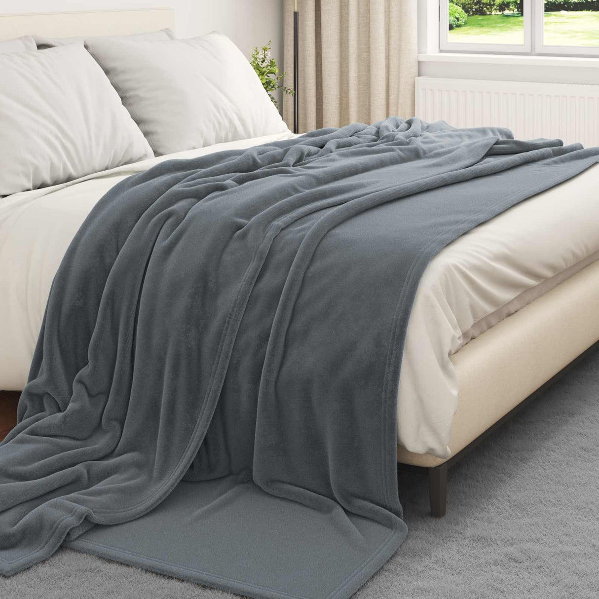 Vidaxl kleden 6 pcs donkergrijs 220 x 240 cm fleece