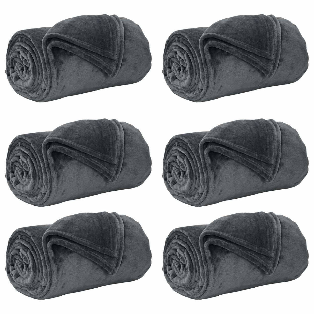 Vidaxl kleden 6 pcs donkergrijs 220 x 240 cm fleece