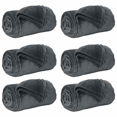 Vidaxl kleden 6 pcs donkergrijs 220 x 240 cm fleece
