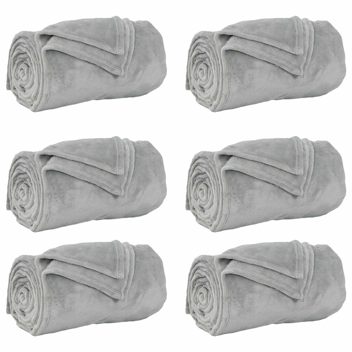 Vidaxl kleden 6 pcs grijs 130 x 150 cm fleece