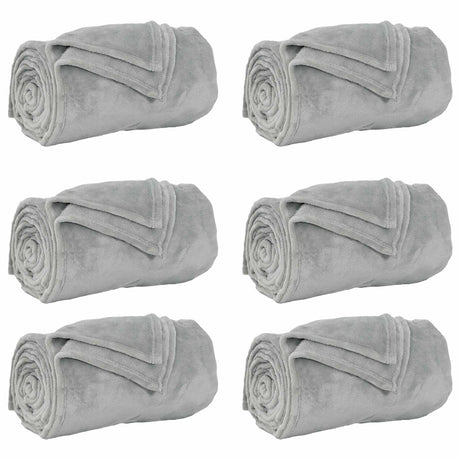 Vidaxl kleden 6 pcs grijs 240 x 270 cm fleece