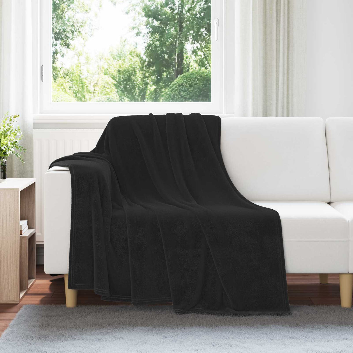 Vidaxl kleden 6 pcs zwart 150 x 200 cm fleece