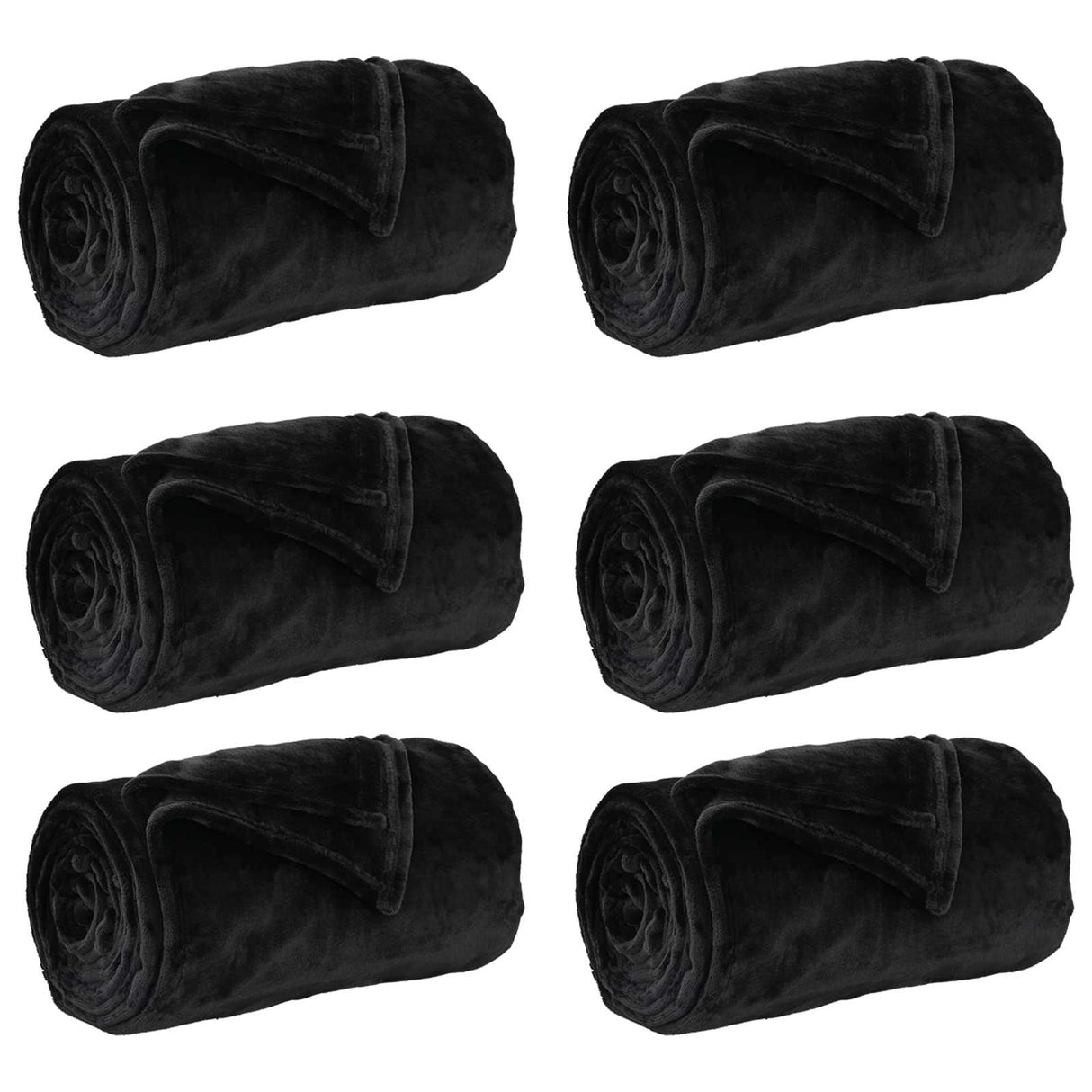 Vidaxl kleden 6 pcs zwart 150 x 200 cm fleece