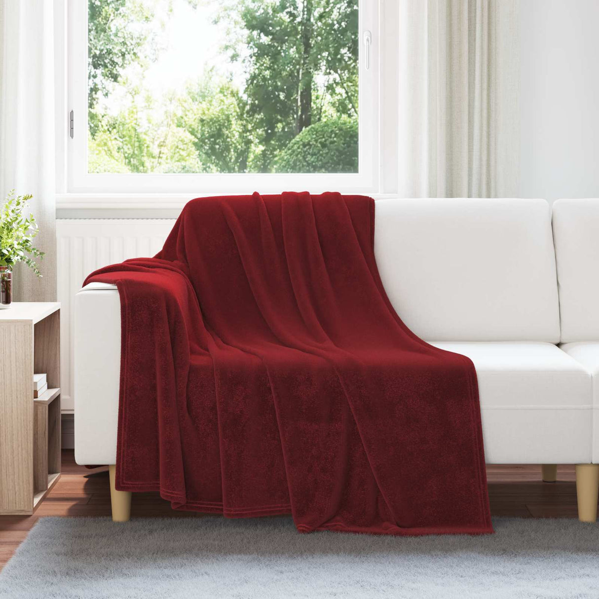 Vidaxl kleden 6 pcs bordeaux rood 150 x 200 cm fleece