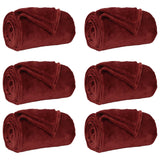 Vidaxl kleden 6 pcs bordeaux rood 220 x 240 cm fleece