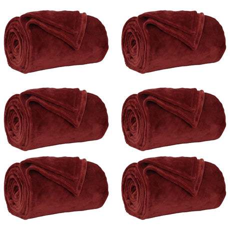 Vidaxl kleden 6 pcs bordeaux rood 240 x 270 cm fleece