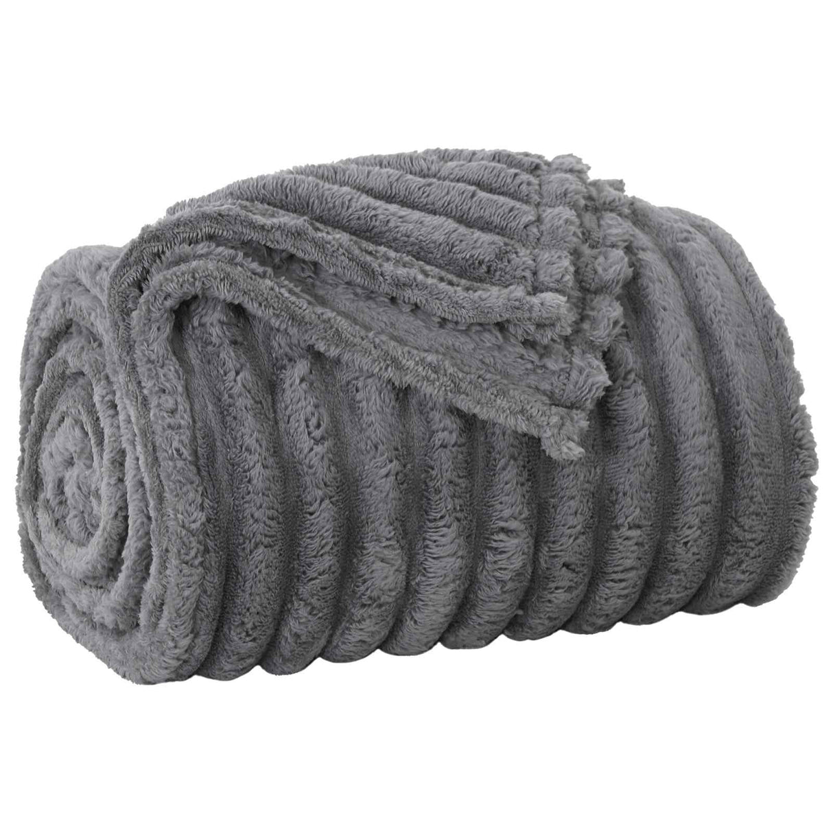 Vidaxl gooi deken donkergrijs 240 x 220 cm fleece