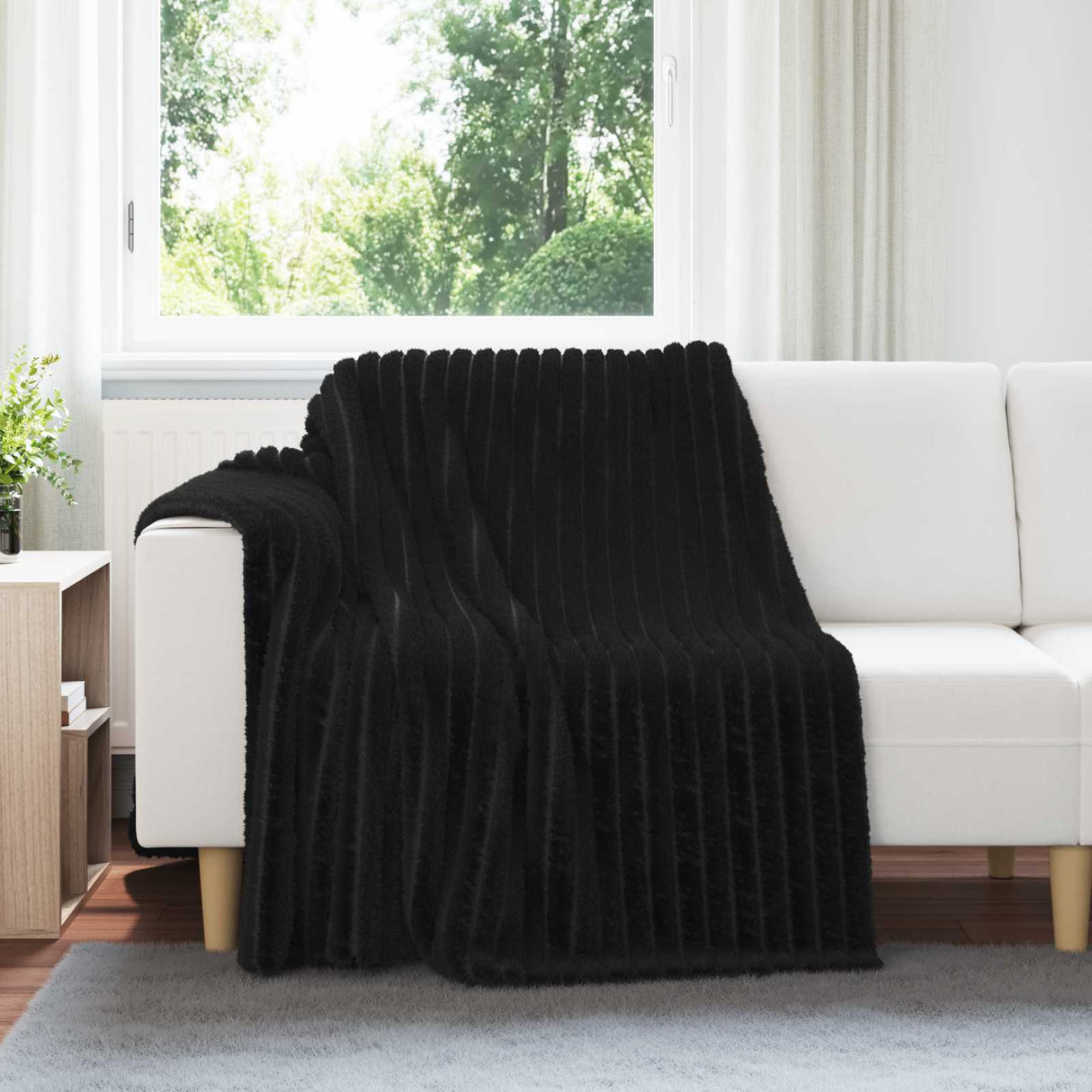 Vidaxl gooi deken zwart 200 x 150 cm fleece