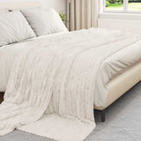 Vidaxl gooi deken crème 240 x 220 cm fleece