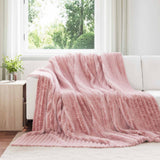 Vidaxl gooi deken roze 240 x 220 cm fleece