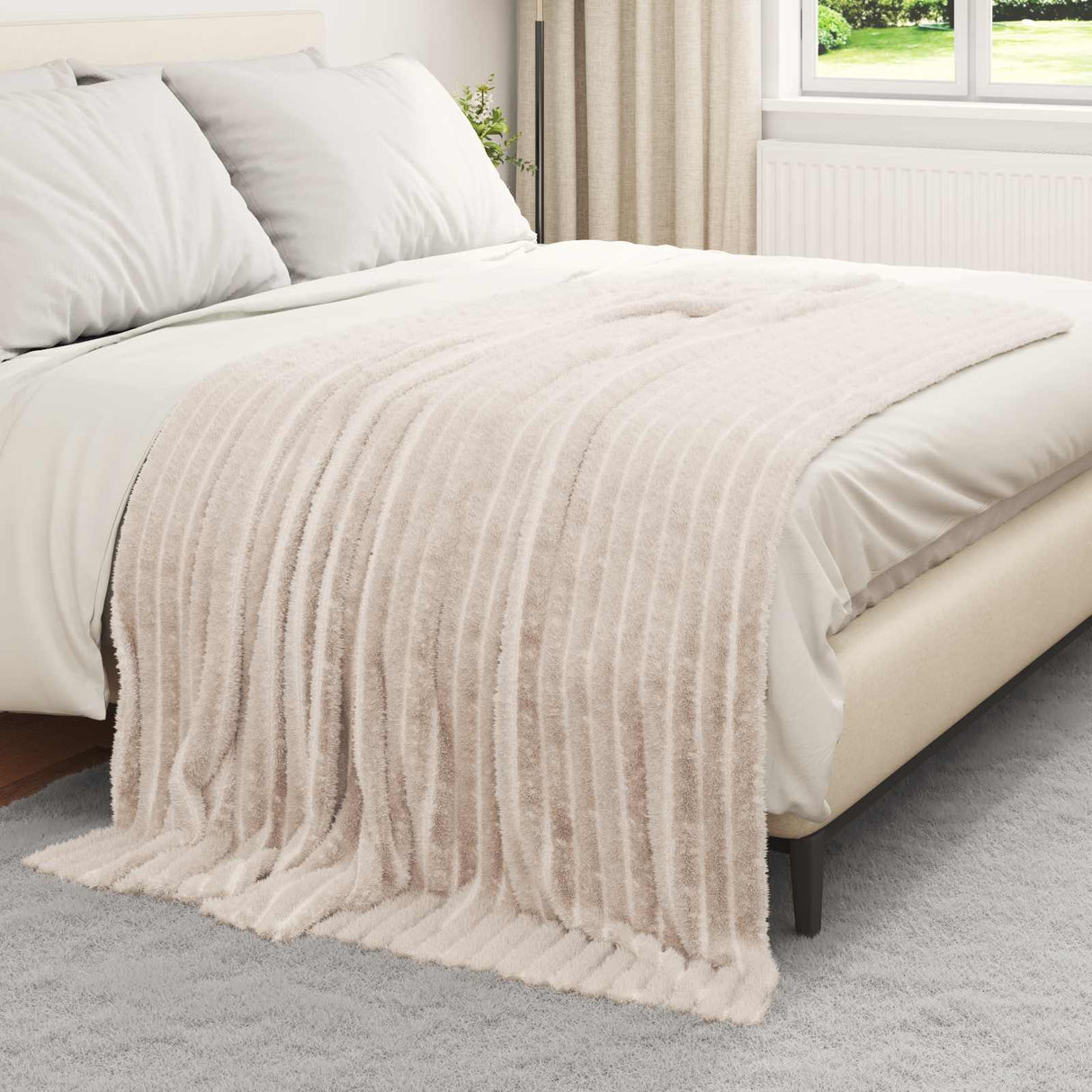 Vidaxl kleden 6 pcs beige 200 x 150 cm fleece
