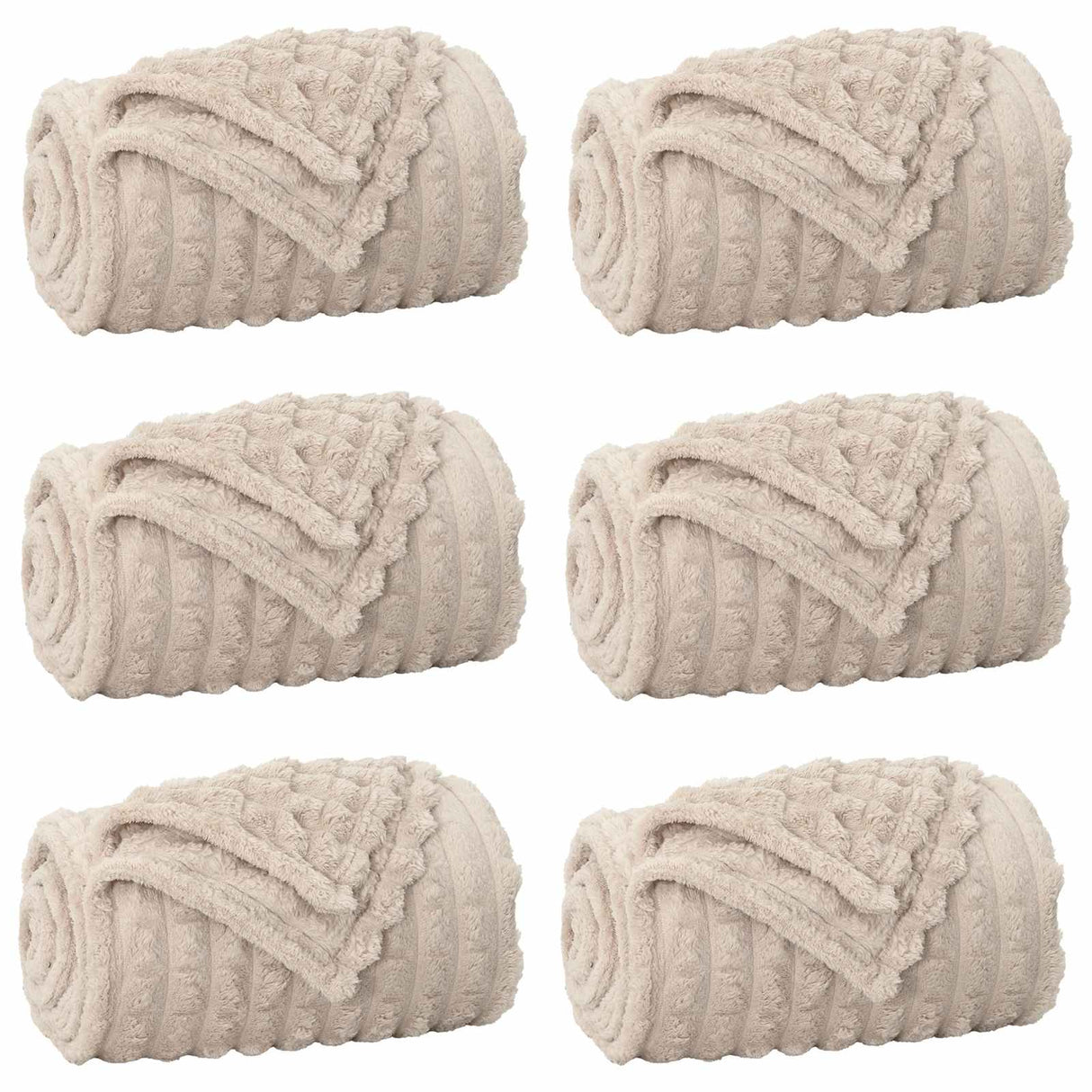 Vidaxl kleden 6 pcs beige 200 x 150 cm fleece