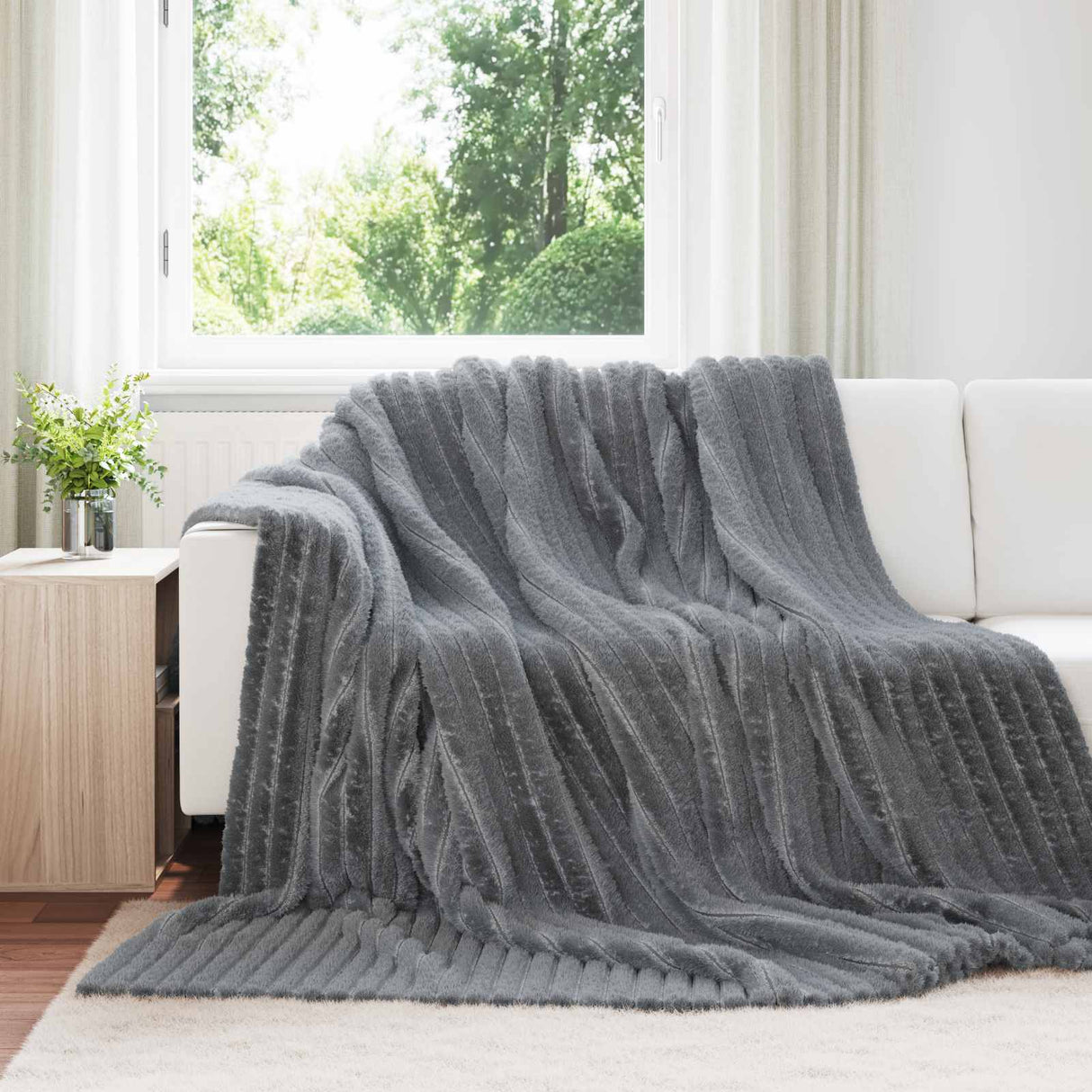 Vidaxl kleden 6 pcs donkergrijs 240 x 220 cm fleece