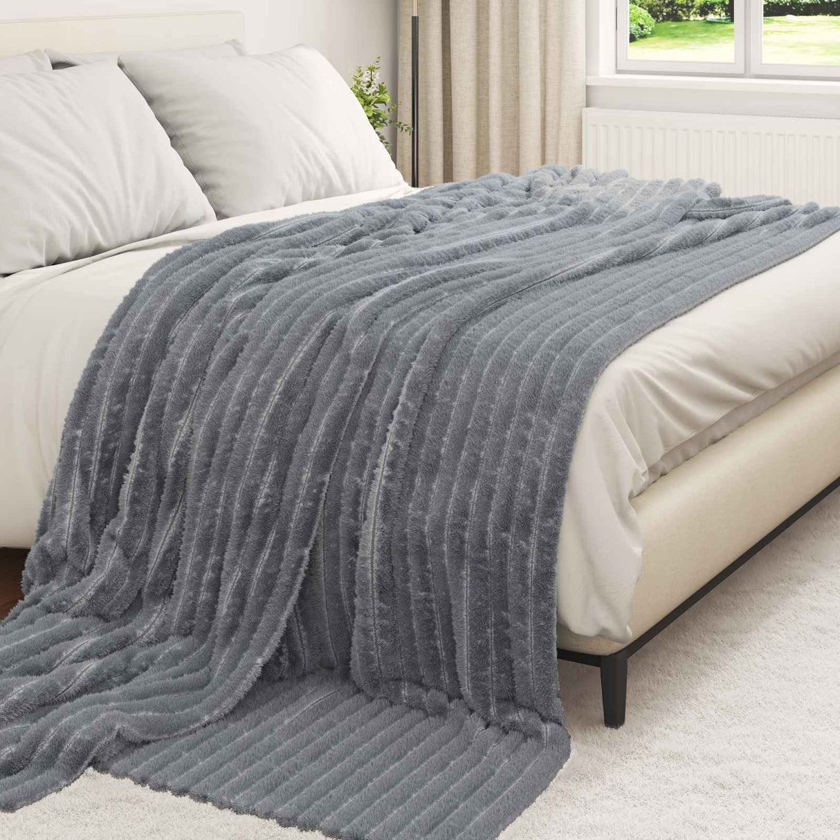 Vidaxl kleden 6 pcs donkergrijs 240 x 220 cm fleece