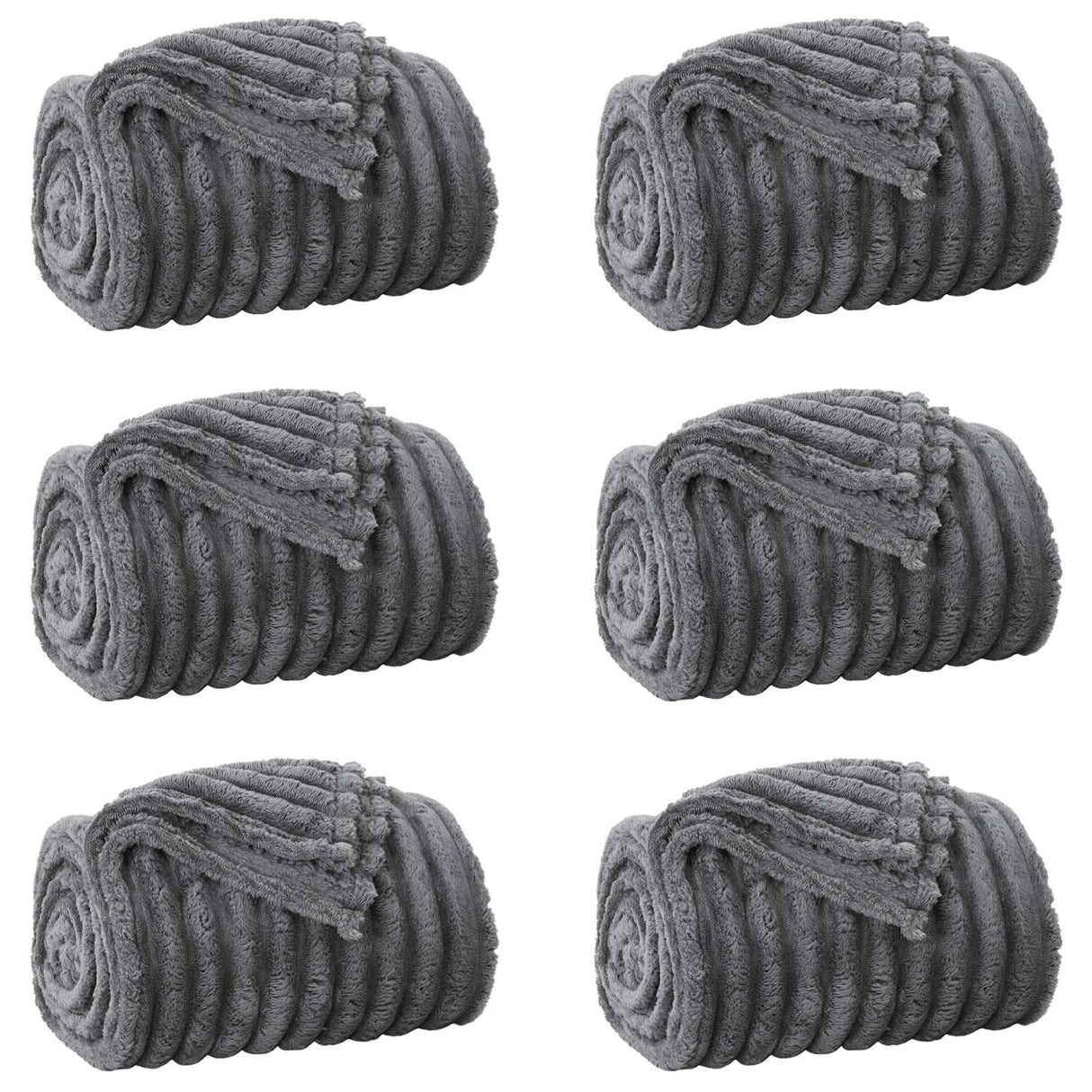 Vidaxl kleden 6 pcs donkergrijs 270 x 240 cm fleece