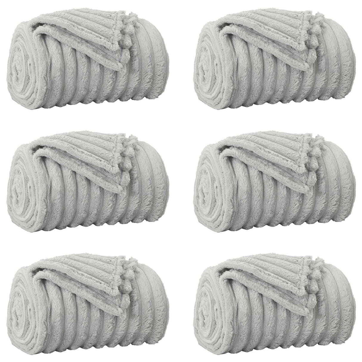 Vidaxl kleden 6 pcs grijs 240 x 220 cm fleece