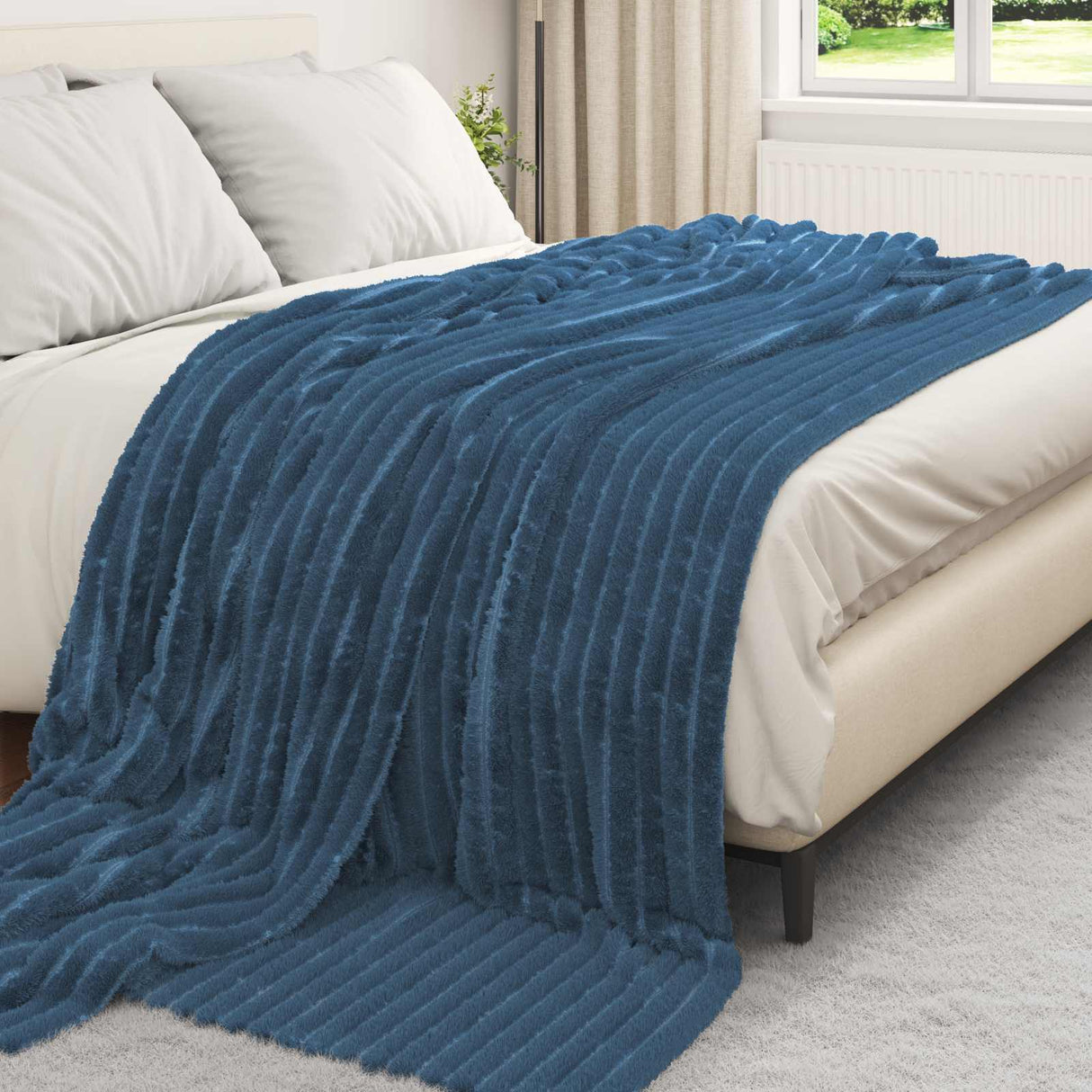 Vidaxl kleden 6 pcs marineblauw 240 x 220 cm fleece
