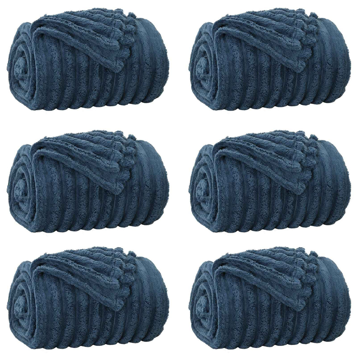 Vidaxl kleden 6 pcs marineblauw 270 x 240 cm fleece