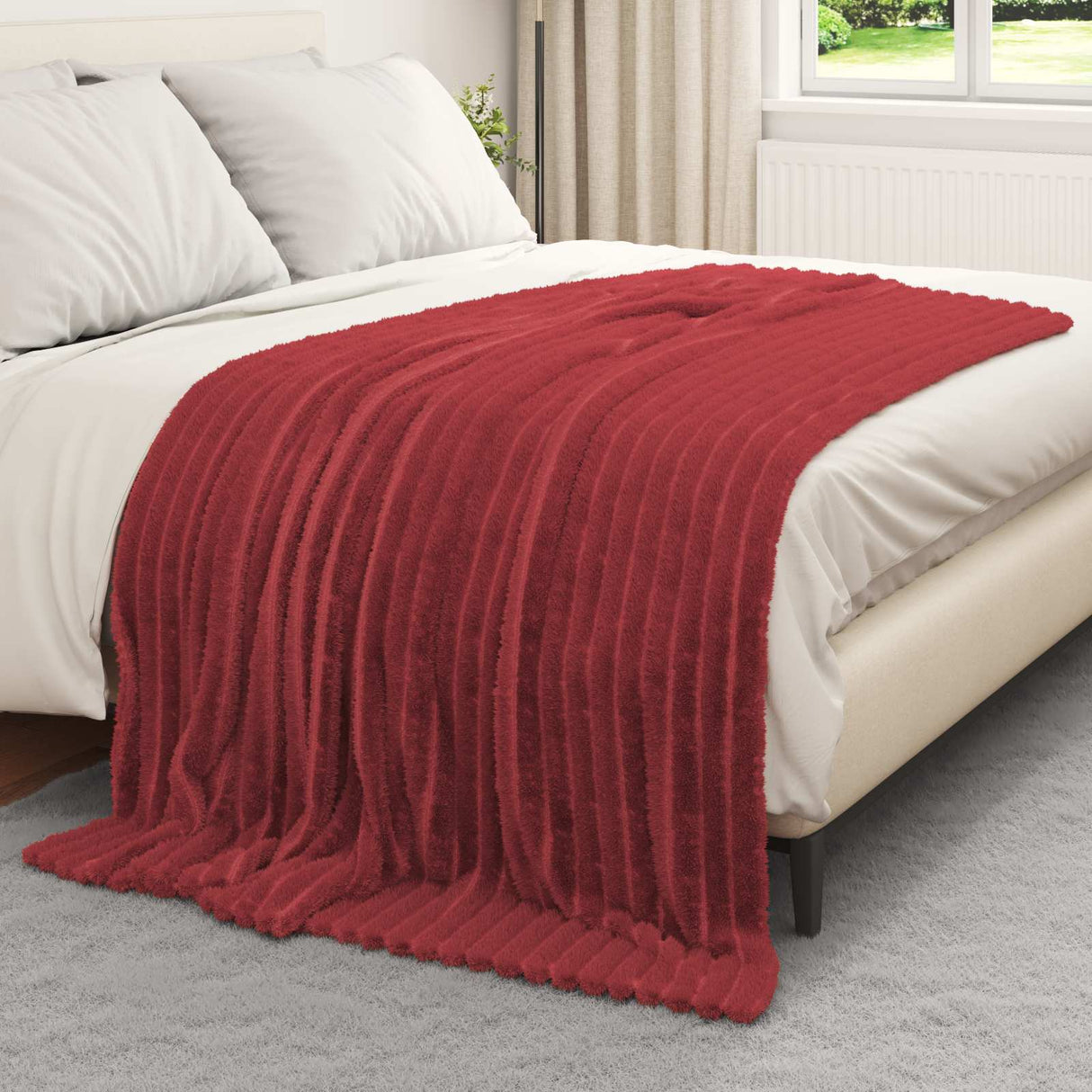 Vidaxl kleden 6 pcs bordeaux rood 200 x 150 cm fleece