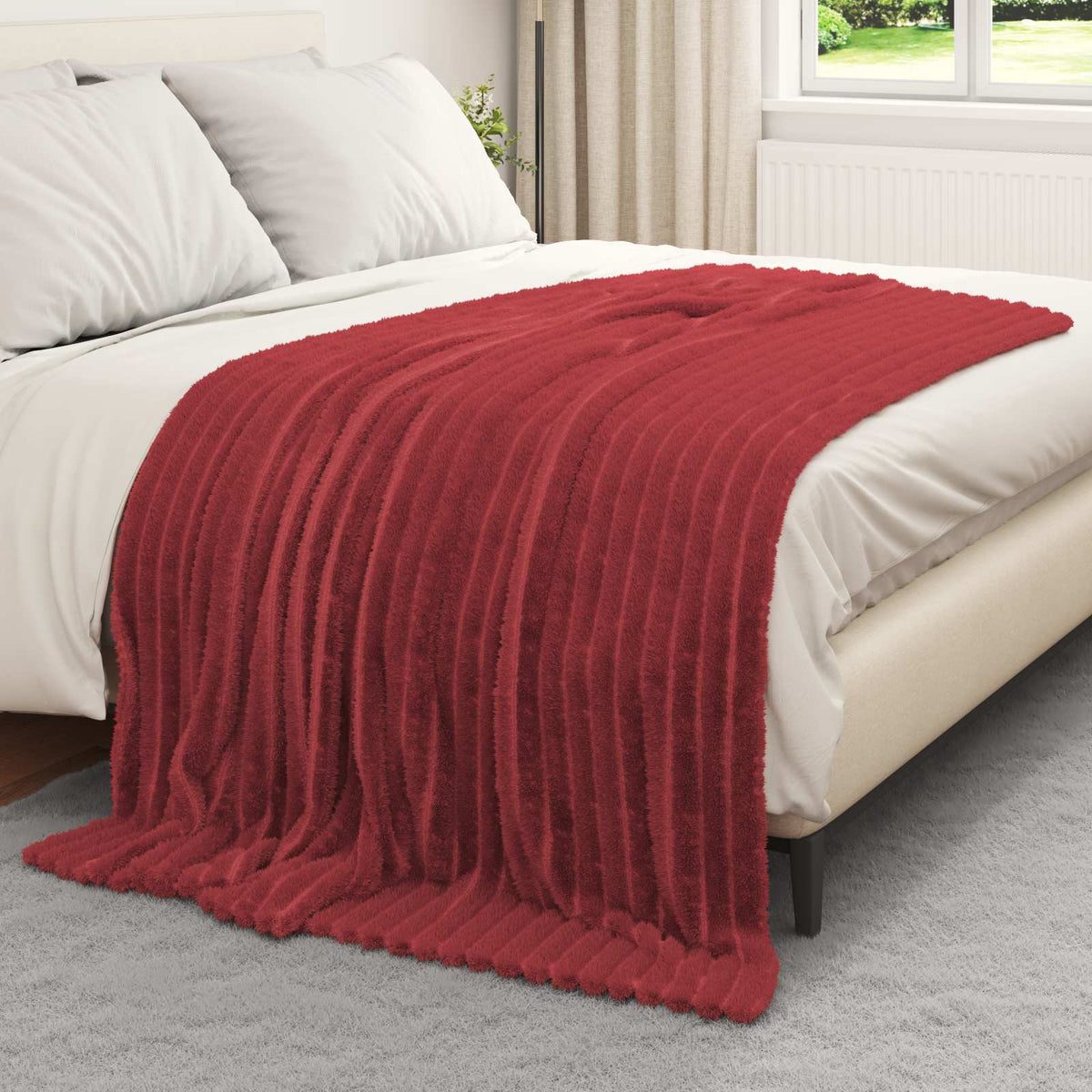 Vidaxl kleden 6 st bordeaux rood 200 x 150 cm 4.75 kg fleece