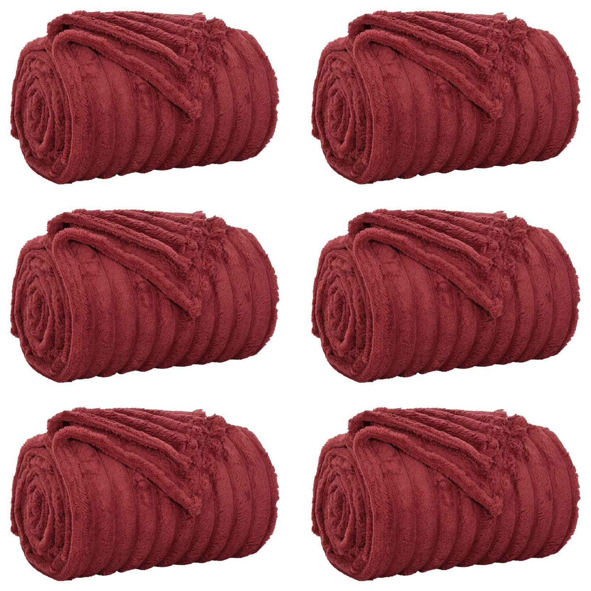Vidaxl kleden 6 pcs bordeaux rood 240 x 220 cm fleece