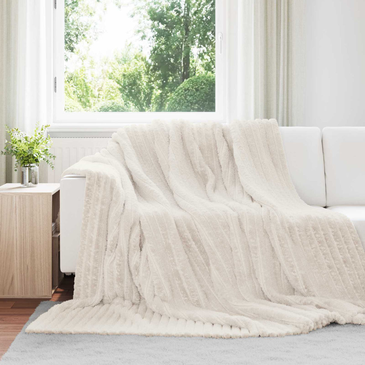 Vidaxl kleden 6 pcs crème 240 x 220 cm fleece